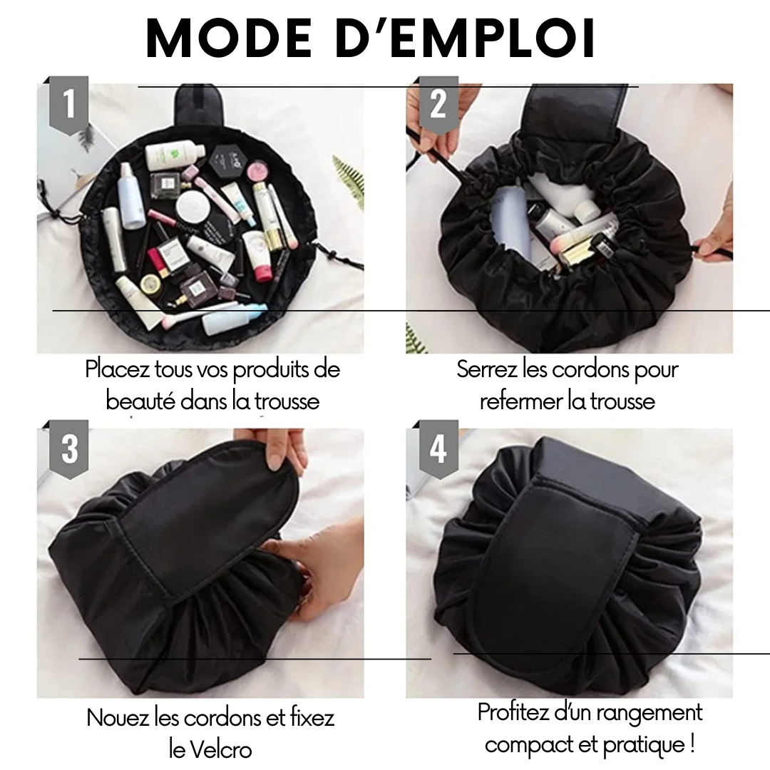 Sac Cosmétique Magique Pliable pour Femmes - Pochette de Maquillage , Élégante et Portable