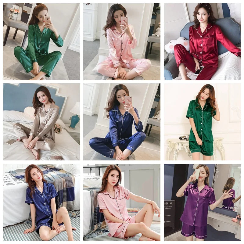 Pyjama en satin de soie pour femmes